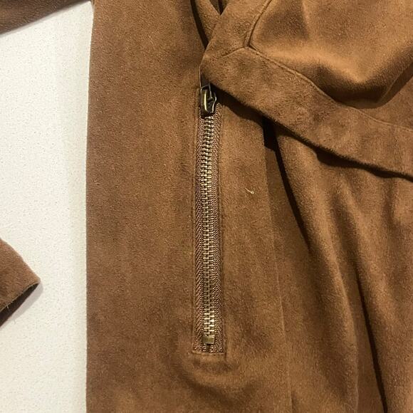 Cupcakes and Cashmere Jacket Womens Medium Vegan Suede Cardigan Waterfall Brown - Picture 4 of 8